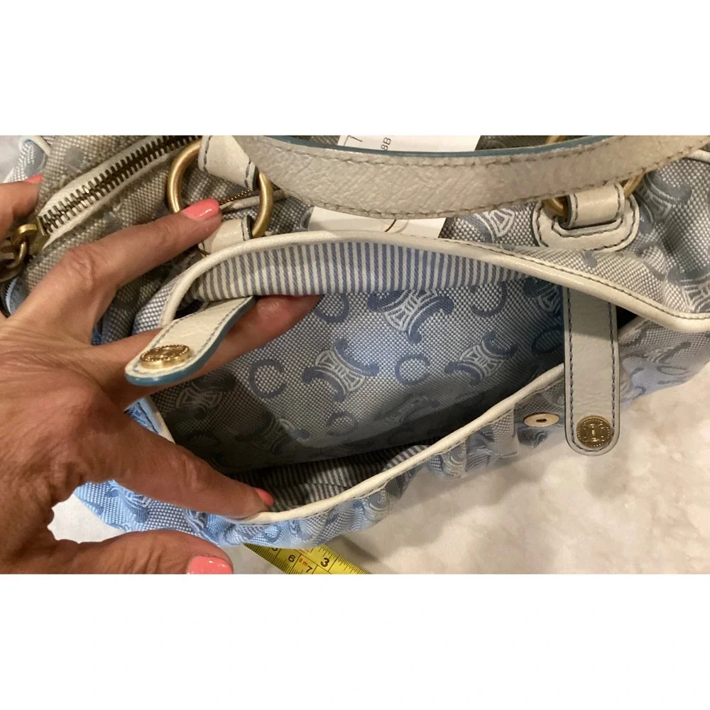 Celine Macadam Boston Bag Satchel Handbag Designer‎ Purse Small